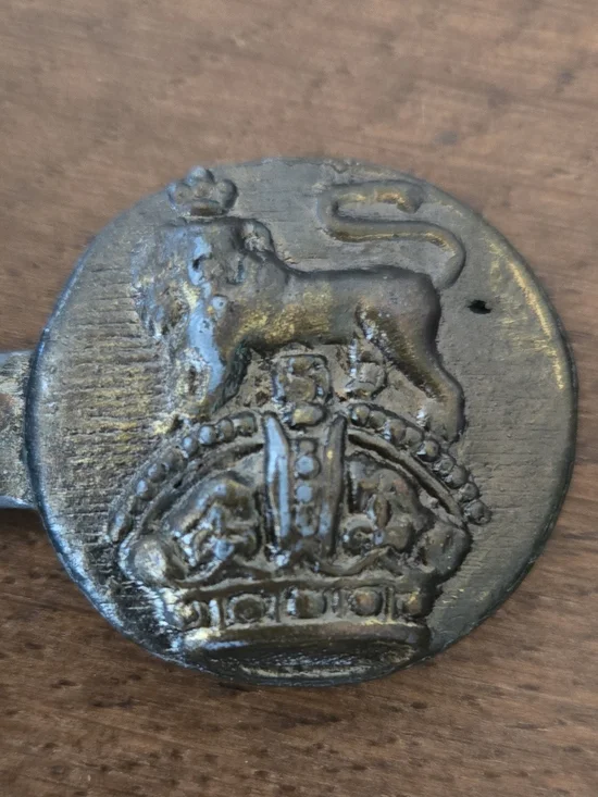 Vintage Brass Buckle Stripe Web Belt in Pink, Purple, Blue - Picture 9 of 10